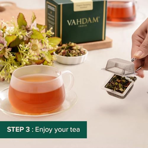 VAHDAM, Square Tea Infuser | Tea Infusers for Loose Tea | 18/8 Stainless Steel Fine Mesh Strainer | Best Tea Infusers for Loose Tea | Tea Strainers | Loose Leaf Tea Infuser| Gift for Him/Her by Vahdam