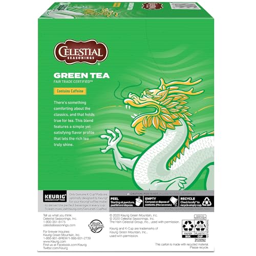 Celestial Seasonings Authentic Green Tea, K-Cup Portion Pack for Keurig K-Cup Brewers, 24-Count from Celestial Seasonings