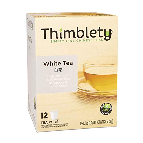 Thimblety White Tea for K-Cups Brewers, Chinese Silver Needle White Tea for Wellness & Relief Support, White Tea Pods, White Tea Capsule, Sugar-Free, Carb-Freeï¼Zero Calorie by Thimblety
