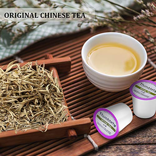 Thimblety White Tea for K-Cups Brewers, Chinese Silver Needle White Tea for Wellness & Relief Support, White Tea Pods, White Tea Capsule, Sugar-Free, Carb-Freeï¼Zero Calorie by Thimblety