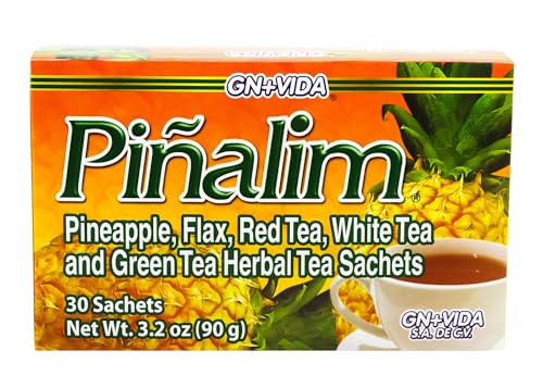 SmileMore Pinalim Tea/Te de Pinalim Mexican Version- Pineapple, Flax, Green Tea, White Tea - 30 Day Supply from