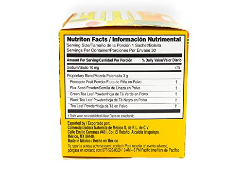 SmileMore Pinalim Tea/Te de Pinalim Mexican Version- Pineapple, Flax, Green Tea, White Tea - 30 Day Supply from 