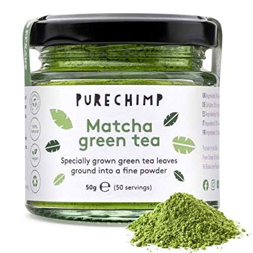 PureChimp Matcha Green Tea Powder - 1.75 Ounces (50g) of Ceremonial Grade Matcha for Baking, Lattes and Smoothies - Regular from PureChimp