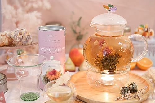 Teabloom Fruit Blooming Teas â 12 Unique Flower Varieties of Blooming Tea in 12 Delicious Fruit Flavors â Each Flowering Tea Ball Steeps Up to 3 Times â Handpicked Ingredients from Teabloom