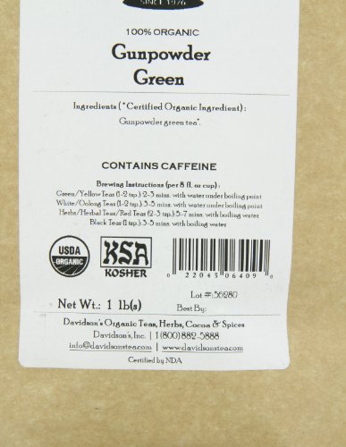 Davidson's Tea Bulk, Gunpowder Green, 1-Pound Bag from Davidson's Tea