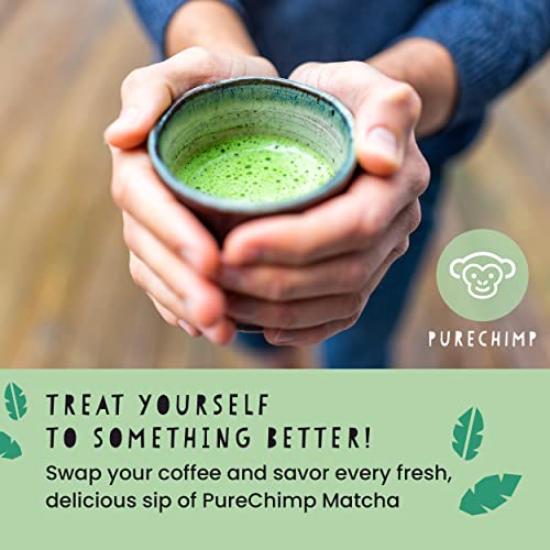 PureChimp Matcha Green Tea Powder - 1.75 Ounces (50g) of Ceremonial Grade Matcha for Baking, Lattes and Smoothies - Regular from PureChimp