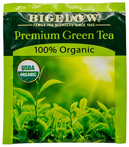 Bigelow Premium 100-Percent Organic Green Tea 150-Count Box, Individually Wrapped Teas from Bigelow