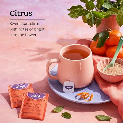 Yogi Tea - Sweet Tangerine Positive Energy Tea (6 Pack) - Supports Elevated Mood and Energy Levels - With Black Tea and Green Tea Extract - Contains Caffeine - 96 Organic Tea Bags from Yogi