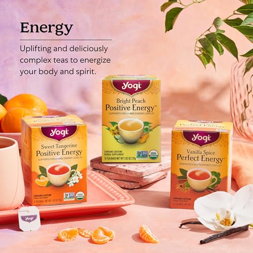 Yogi Tea - Sweet Tangerine Positive Energy Tea (6 Pack) - Supports Elevated Mood and Energy Levels - With Black Tea and Green Tea Extract - Contains Caffeine - 96 Organic Tea Bags from Yogi