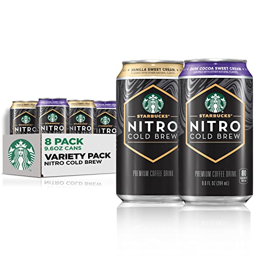 Starbucks Nitro Cold Brew, 2 Flavor Sweet Cream Variety Pack, 9.6 fl oz Cans (8 Pack) by AmazonUs/PEPSV