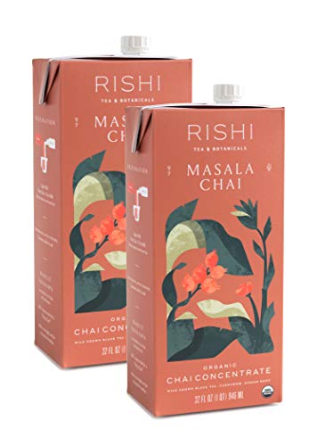 Rishi Tea Masala Chai Concentrate Beverage | Immune Support, USDA Certified Organic, Fair Trade Black Tea, Antioxidants, Energy-Boosting | 32 oz Carton, 8 Servings (Pack of 2) from Rishi Tea