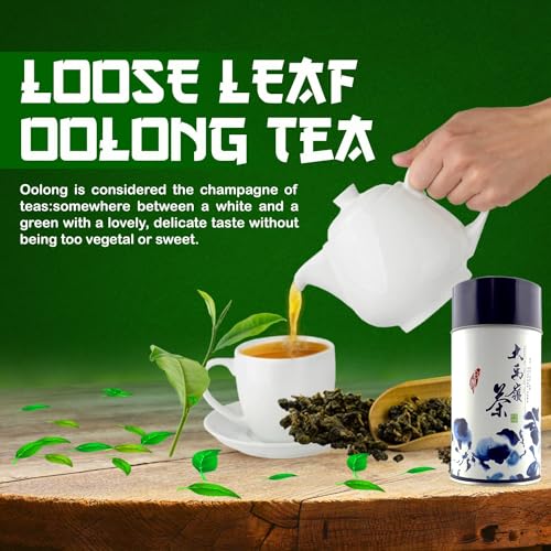 Oolong Loose Leaf Tea, Yummy, Soothing, and Relaxing Taiwan High Mountain Tea with Bulk Tea Tin by Formosa Fresh