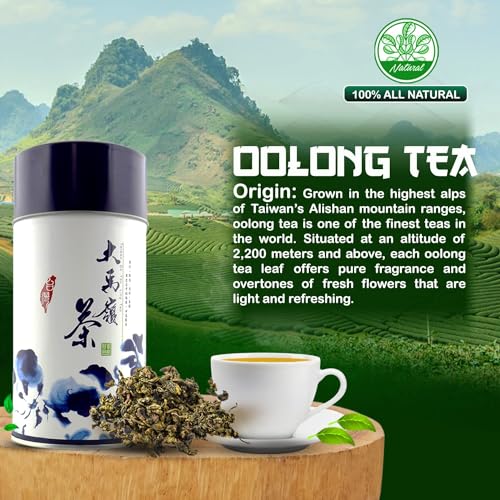 Oolong Loose Leaf Tea, Yummy, Soothing, and Relaxing Taiwan High Mountain Tea with Bulk Tea Tin by Formosa Fresh