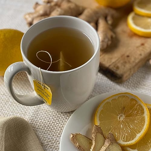 Bigelow Lemon Ginger plus Probiotics Herbal Tea bags, 18 Count Box (Pack of 6) Caffeine Free Herbal Tea, 108 Tea Bags Total from Bigelow