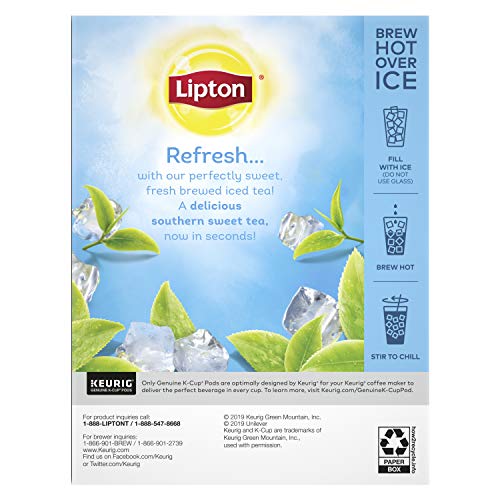 Lipton Iced Tea K-Cup Pods For a Cold Beverage Sweet Tea Made With Real Tea Leaves 24 Count by AmazonUs/UNDA7