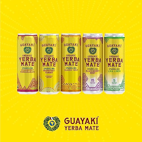 Guayaki Yerba Mate, Grapefruit Ginger, Organic Sparkling Alternative to Soda, Tea, and Energy Drinks, 12 Ounce Cans (Pack of 12), Reduced Calorie with 45 Calories Per Can, 80mg Caffeine from The Yerba Mate Co.