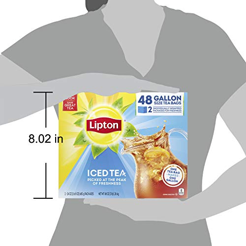 Lipton Gallon-Sized Iced Tea Bags Picked At The Peak of Freshness Unsweetened Can Help Support a Healthy Heart 48 Oz 48 Count, Standart by Unilever