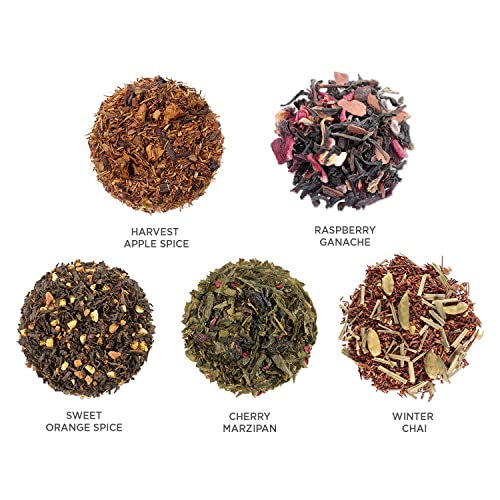 Tea Forte Single Steeps Loose Leaf Tea Sampler, Assorted Variety Tea Box, 15 Single Serve Pouches (Warming Joy - Gold Sparkle) by Tea Forte