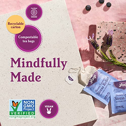 Yogi Tea - Stress Relief and Herbal Tea Variety Pack Sampler (6 Pack) - Bedtime, Kava, Soothing Caramel, Honey Lavender, Calming, and Sweet Clementine - Caffeine Free - 96 Organic Herbal Tea Bags by Yogi