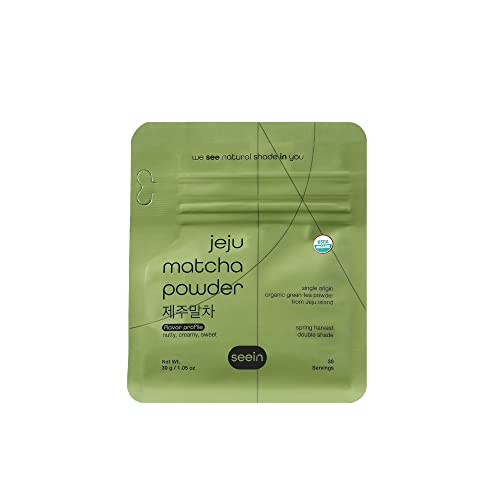 SEEIN Organic Matcha Green Tea Powder from Jeju Korea (Packaging may vary) Premium First Harvest Ceremonial Grade 1.06oz - USDA Certified by Nousbo