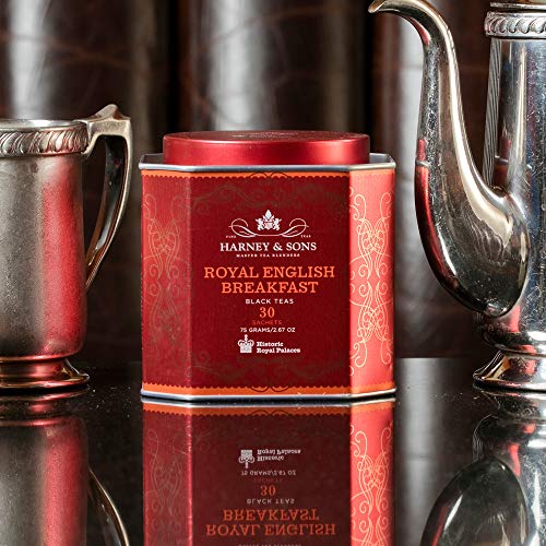 Harney & Sons Royal Tea Tin Blend of Black Teas, Great Present Idea Sachets, 2.67 Ozs, English Breakfast, 30 Count from Harney & Sons