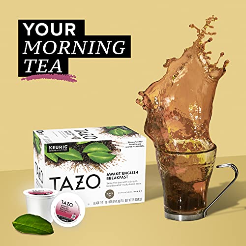 Tazo K-Cup Pods For a Bold Traditional Breakfast-Style Tea Black Tea Caffeinated Tea Morning Drink 10 ct, Pack of 6 by Tazo