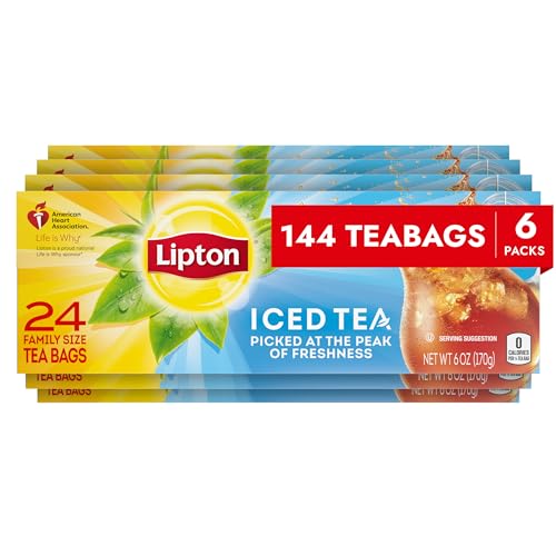 Lipton Family Size Tea Picked At The Peak of Freshness Unsweetened Tea Iced Tea That Can Help Support a Healthy Heart 6 oz 24 Count by Unilever - Knorr