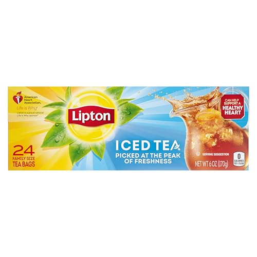 Lipton Family Size Tea Picked At The Peak of Freshness Unsweetened Tea Iced Tea That Can Help Support a Healthy Heart 6 oz 24 Count by Unilever - Knorr