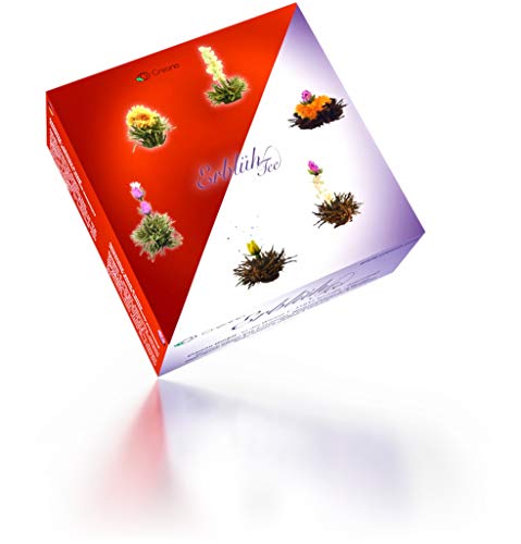 Creano Flowering Tea Mix - Blooming Tea in Elegant Gift Box White & Black Tea (6 Different Varieties Tea Roses) from Creano GmbH, In der Wanne 1, 31832 Springe, Germany