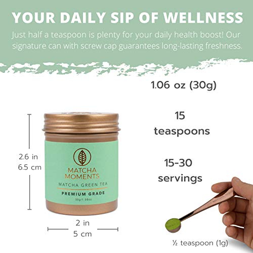Matcha Green Tea Powder | Premium Grade Japanese Tea | Boosts Immune System | Detox & Energy | Fair & Sustainable, Farm to Cup Superfood from Japan (1.06oz / 30g) from Matcha Moments