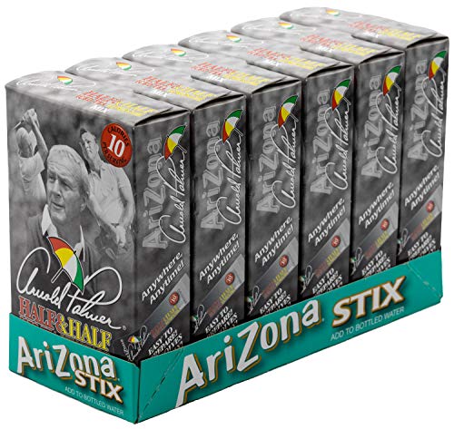 AriZona Arnold Palmer Half Lemonade Half Iced Tea Stix, 10 Count Per Box (Pack of 6), Low Calorie Single Serving Drink Powder Packets, Just Add Water for a Deliciously Refreshing Iced Tea Beverage from AriZona
