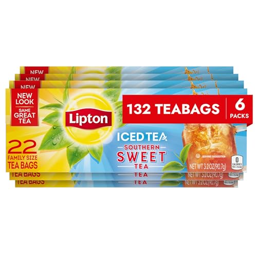 Lipton Family Size Tea Bags Picked At The Peak of Freshness Southern Sweet Tea Iced Tea That Can Help Support a Healthy Heart 22 count by Lipton