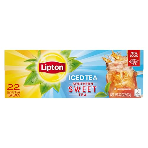 Lipton Family Size Tea Bags Picked At The Peak of Freshness Southern Sweet Tea Iced Tea That Can Help Support a Healthy Heart 22 count by Lipton