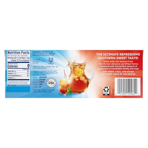 Lipton Family Size Tea Bags Picked At The Peak of Freshness Southern Sweet Tea Iced Tea That Can Help Support a Healthy Heart 22 count by Lipton