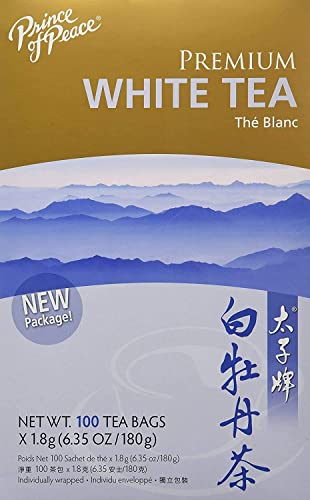 Prince of Peace Premium White Tea, 100 Tea Bags â White Tea Bags â Prince of Peace â White Peony Tea â Camellia Sinensis Tea Bags â Prince of Peace Tea â Premium Grade Tea by Prince of Peace