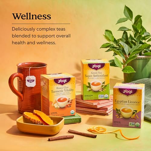 Yogi Tea - Green Tea Super Antioxidant (6 Pack) - Supports Overall Health with Licorice Root, Lemongrass, and Jasmine - Contains Caffeine - 96 Organic Green Tea Bags from Yogi