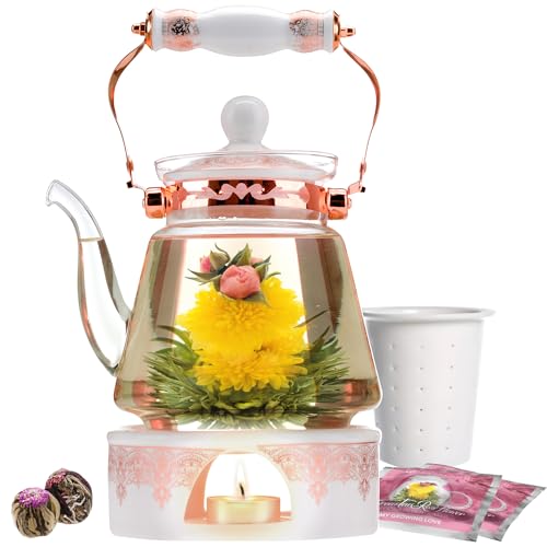 Teabloom Flowering Tea Chest - Finest Quality Blooming Tea Collection - 12 Best-Selling Varieties of Flowering Teas Packaged in Beautiful Gift-Ready Tea Box from Teabloom
