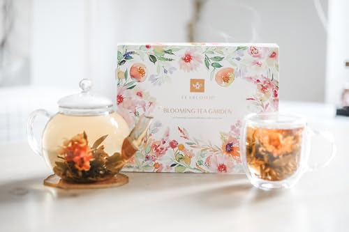 Teabloom Flowering Tea Chest - Finest Quality Blooming Tea Collection - 12 Best-Selling Varieties of Flowering Teas Packaged in Beautiful Gift-Ready Tea Box from Teabloom