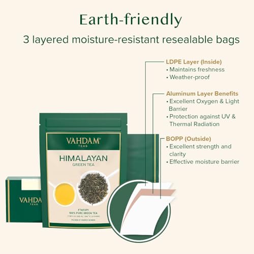 VAHDAM, Himalayan Green Tea Leaves (50+ Cups) I 100% NATURAL Green Tea I POWERFUL ANTIOXIDANTS I Best for Detox I Kombucha Tea I Pure Green Tea Loose-Leaf, 3.53 oz from Vahdam