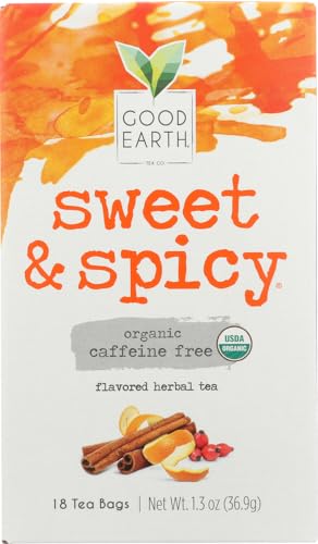 Good Earth Teas Organic Sweet and Spicy Caffeine Free Herbal 18 Tea Bags, 4 Count from Everready First Aid