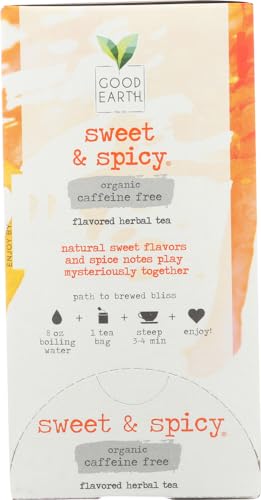 Good Earth Teas Organic Sweet and Spicy Caffeine Free Herbal 18 Tea Bags, 4 Count from Everready First Aid
