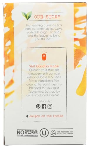 Good Earth Teas Organic Sweet and Spicy Caffeine Free Herbal 18 Tea Bags, 4 Count from Everready First Aid