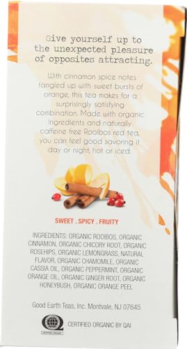 Good Earth Teas Organic Sweet and Spicy Caffeine Free Herbal 18 Tea Bags, 4 Count from Everready First Aid