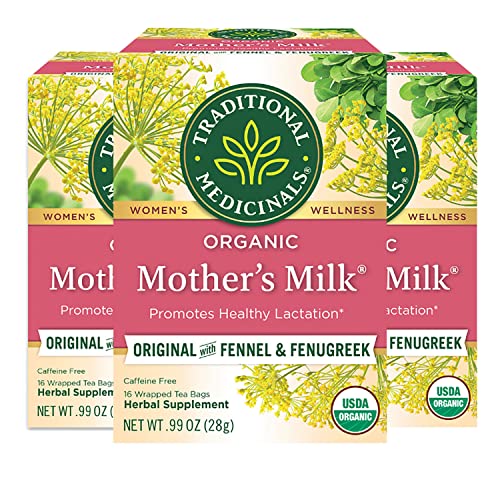Traditional Medicinals Mother's Milk, Women's Tea, Organic, 16 CT (Pack - 3) by Traditional Medicinals.