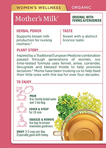 Traditional Medicinals Mother's Milk, Women's Tea, Organic, 16 CT (Pack - 3) by Traditional Medicinals.