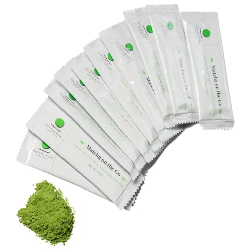 Dr. Weil Matcha Kari Superior Japanese Matcha Green Tea Sticks - Organic Ceremonial Grade Powder Single Serve Packets - 1.5 Gram Individual Packs Matcha Stick Singles (12 Sticks) by Matcha Kari
