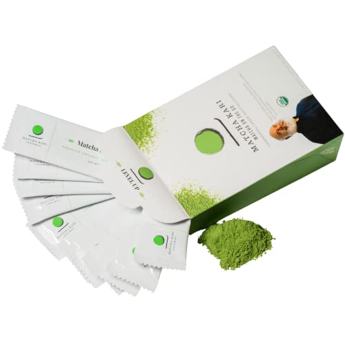 Dr. Weil Matcha Kari Superior Japanese Matcha Green Tea Sticks - Organic Ceremonial Grade Powder Single Serve Packets - 1.5 Gram Individual Packs Matcha Stick Singles (12 Sticks) by Matcha Kari