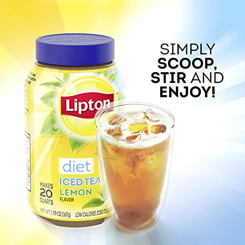 Lipton Iced Tea For a delicious beverage Diet Lemon Sugar-free Black Tea Blend 20 qt, 5.89 Oz, Pack of 6 from Unilever / Best Foods