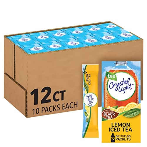 Crystal Light Lemon Iced Tea Drink Mix (120 On-the-Go Packets, 12 Packs of 10) from Kraft-Heinz