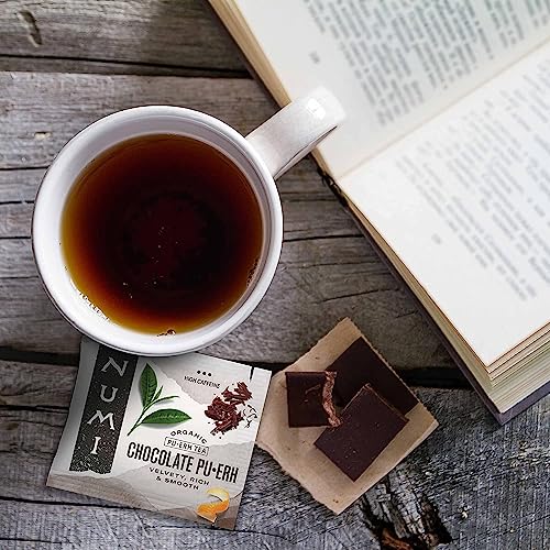 Numi Organic Tea Chocolate Pu-erh, 16 Count Box of Tea Bags, Black Tea by Numi